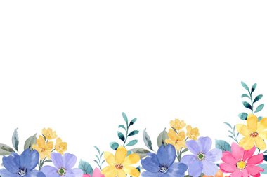 Tasarım için suluboya çiçekler arka plan vektörü.