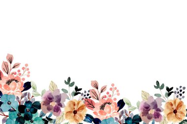 Tasarım için suluboya çiçekler arka plan vektörü.