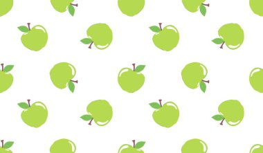 Çizgi film yeşil elma pürüzsüz desen