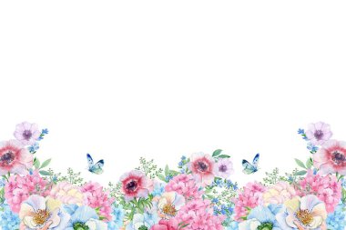 Tasarım için suluboya çiçekler arka plan vektörü.