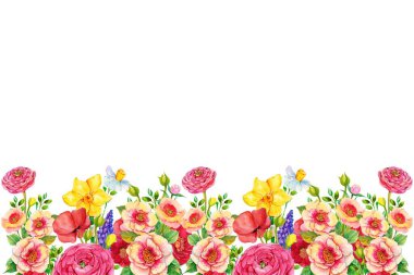 Tasarım için suluboya çiçekler arka plan vektörü.