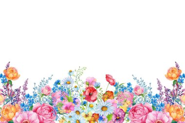 Tasarım için suluboya çiçekler arka plan vektörü.