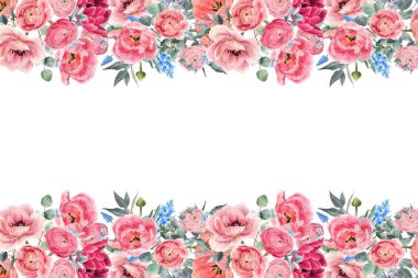 Tasarım için suluboya çiçekler arka plan vektörü.