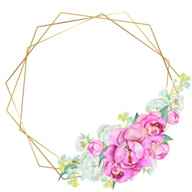 Suluboya çiçekleri Tasarım için çerçeve vektörü.