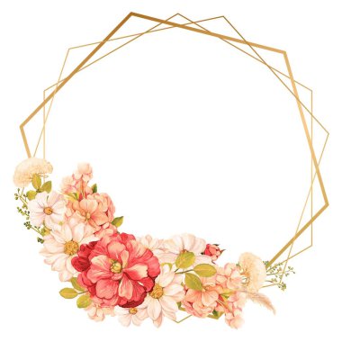 Suluboya çiçekleri Tasarım için çerçeve vektörü.