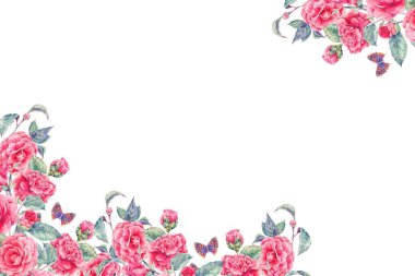 Tasarım için suluboya çiçekler arka plan vektörü.