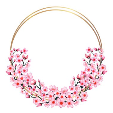 Suluboya çiçekleri Tasarım için çerçeve vektörü.