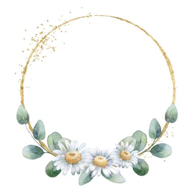 Tasarım için suluboya çiçek çerçeve vektörü.