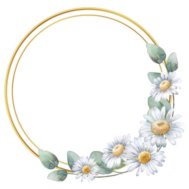 Tasarım için suluboya çiçek çerçeve vektörü.