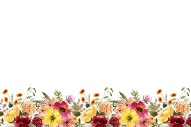 Tasarım için suluboya çiçekler arka plan vektörü.