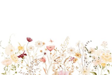 Tasarım için suluboya çiçekler arka plan vektörü.