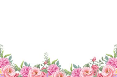 Bahar ve yaz suluboya çiçek arka plan vektörü. 