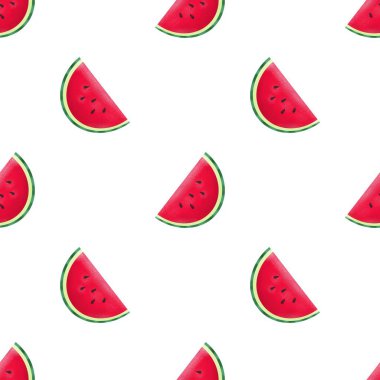 Sevimli karpuz meyve desenli arka plan vektör tasarımı