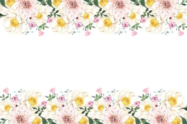 Tasarım için suluboya çiçekler arka plan vektörü.