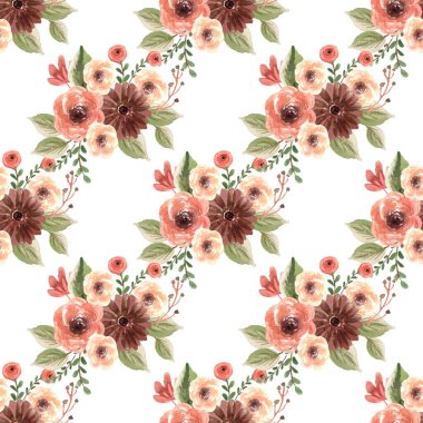 Suluboya çiçekleri tasarım için dikişsiz arkaplan vektörü.