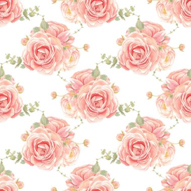 Suluboya çiçekleri tasarım için dikişsiz arkaplan vektörü.