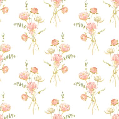 Tasarım için suluboya çiçekler arka plan vektörü.