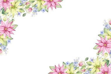 Tasarım için suluboya çiçekler arka plan vektörü.