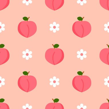 Afişler, kartlar, el ilanları, sosyal medya duvar kağıtları vs. için şeftali desenli kusursuz desen.