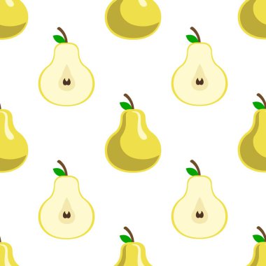 Armutsuz desen. Meyve arkaplanı. Güzel vektör baskısı.