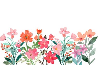 Tasarım için suluboya çiçekler arka plan vektörü.