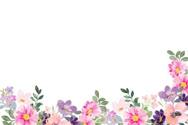 Tasarım için suluboya çiçekler arka plan vektörü.