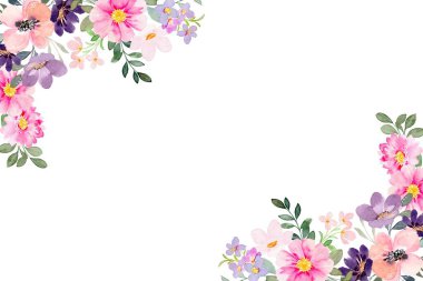 Tasarım için suluboya çiçekler arka plan vektörü.