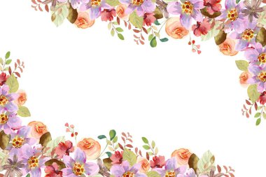 Tasarım için suluboya çiçekler arka plan vektörü.