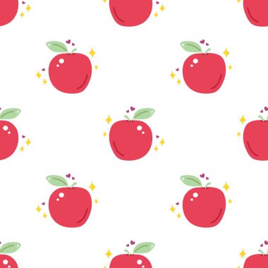 Çizgi film kırmızı elmasız desen