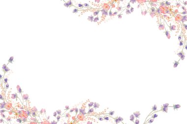 Tasarım için suluboya çiçekler arka plan vektörü.