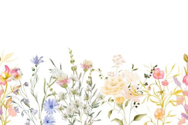 Tasarım için suluboya çiçekler arka plan vektörü.