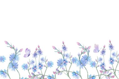 Tasarım için suluboya çiçekler arka plan vektörü.