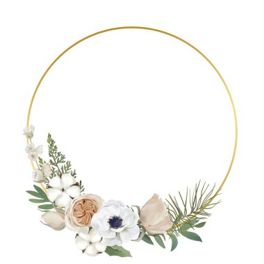 suluboya çiçekler tasarım için çerçeve vektörü.