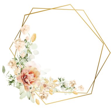 suluboya çiçekler tasarım için çerçeve vektörü.