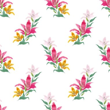 Çiçek vektör desenli illüstrasyon çiçek arkaplanı