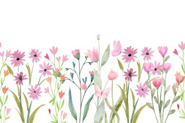 Tasarım için suluboya çiçekler arka plan vektörü.