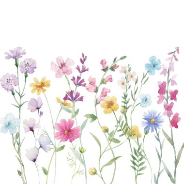 Tasarım için suluboya çiçekler arka plan vektörü.