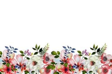 Tasarım için suluboya çiçekler arka plan vektörü.