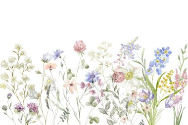 Tasarım için suluboya çiçekler arka plan vektörü.