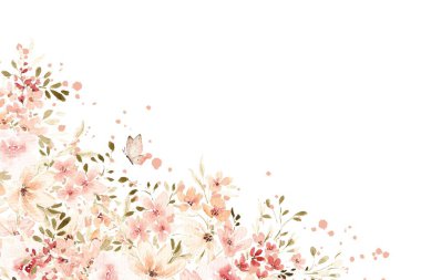 Tasarım için suluboya çiçekler arka plan vektörü.