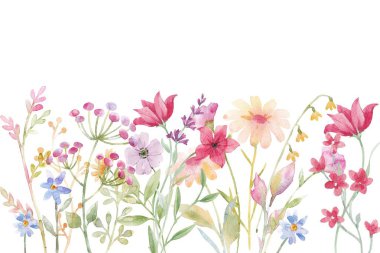 Tasarım için suluboya çiçekler arka plan vektörü.