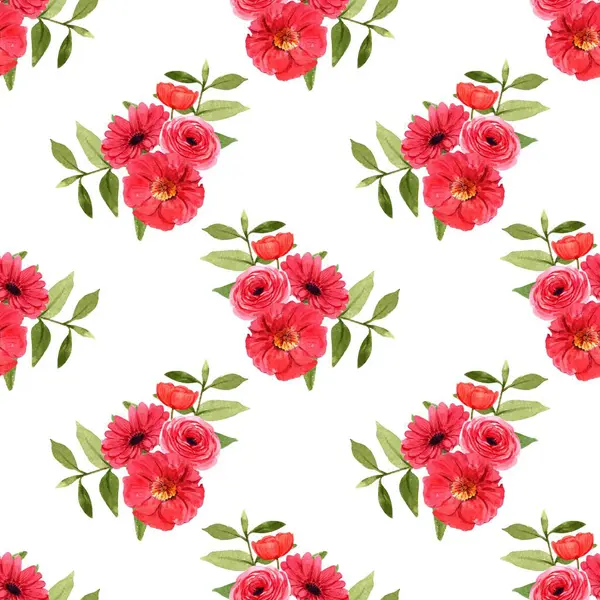 Tasarım için kusursuz desenli suluboya çiçek arkaplan vektörü.