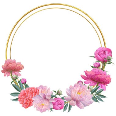 suluboya çiçekler tasarım için çerçeve vektörü.