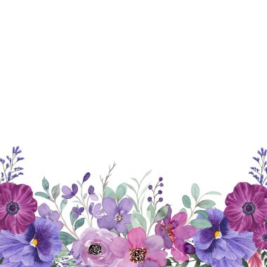 Tasarım için suluboya çiçekler arka plan vektörü.