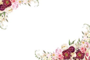 Tasarım için suluboya çiçekler arka plan vektörü.