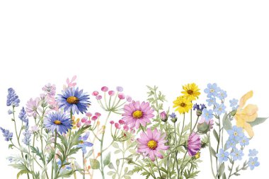 Tasarım için suluboya çiçekler arka plan vektörü.