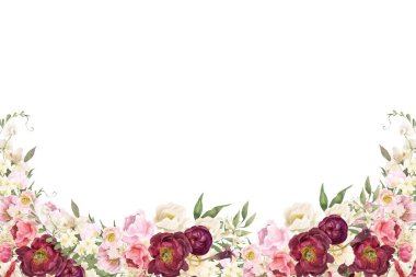 Tasarım için suluboya çiçekler arka plan vektörü.