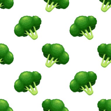 Brokolinin kusursuz vektör deseni arkaplanı