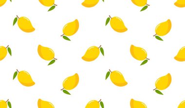 Mango meyveli, pürüzsüz bir şekil. Beyaz arka planda yaz tropikal meyveleri.