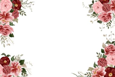 Tasarım için suluboya çiçekler arka plan vektörü.